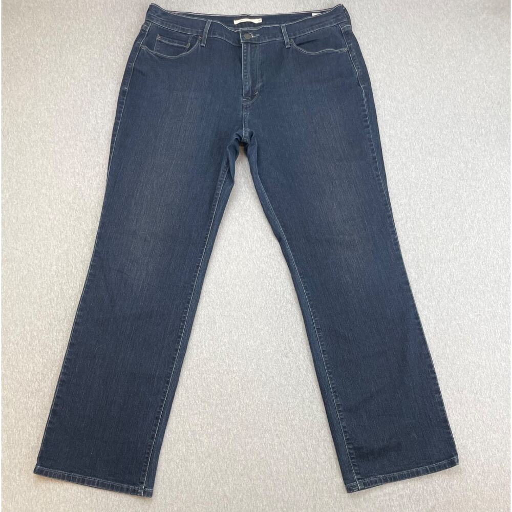 Levis 505 Jeans‎ Womens 16M (33 x 32) Blue Cotton Blend Stretch Straight Leg